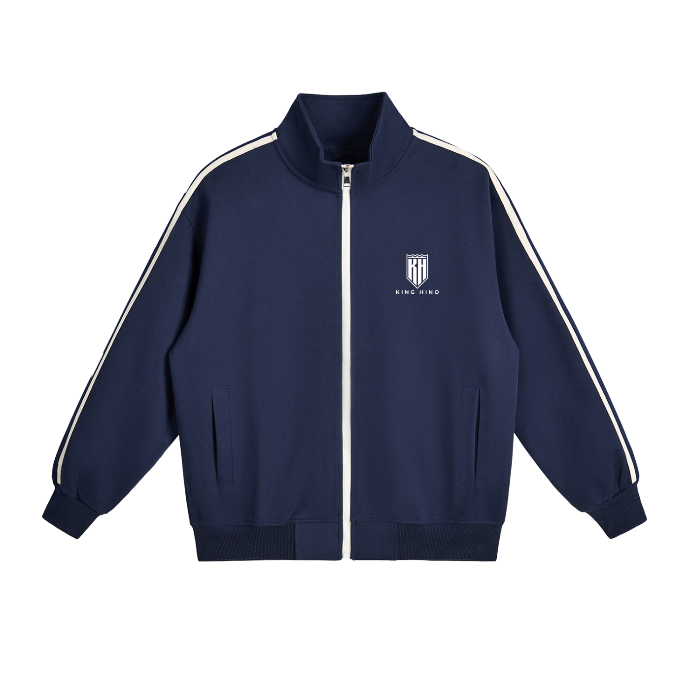 Contrast Side-Stripe Stand Collar  Jacket