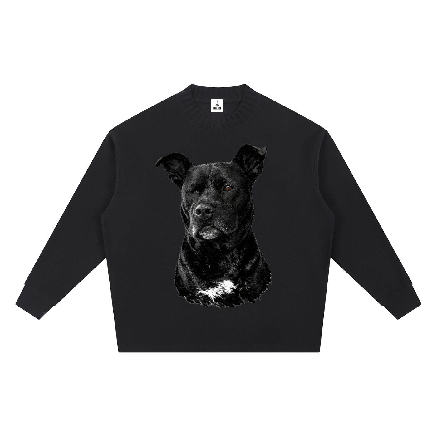 KING COPAL BLACK OVERSIZED KNIT SWEATER