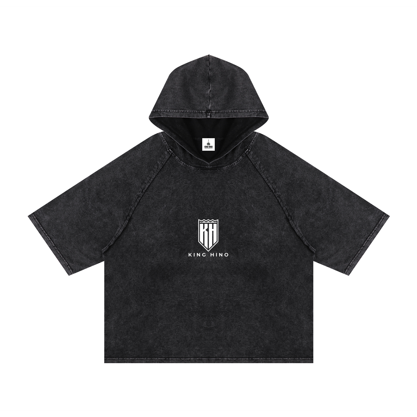 Snow Washed Hooded Boxy T-Shirt