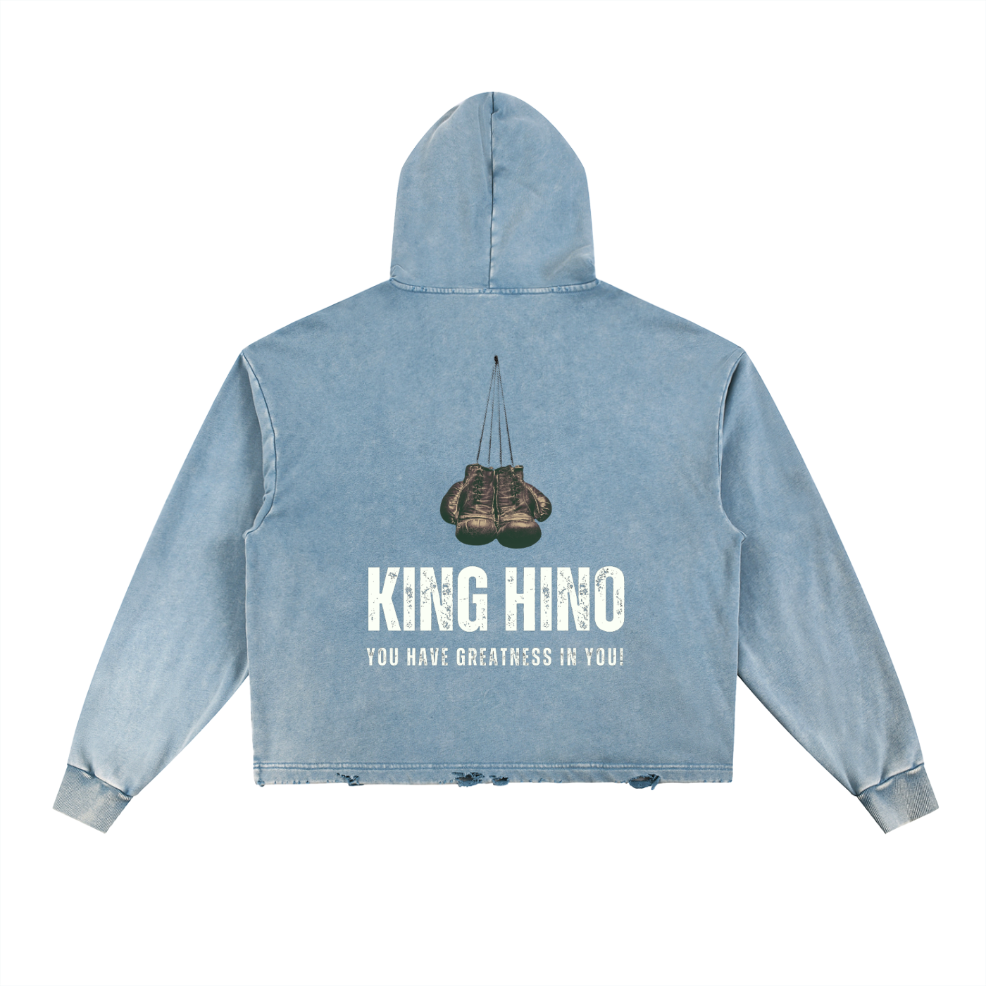 Vintage Washed Frayed-Hem Hoodie