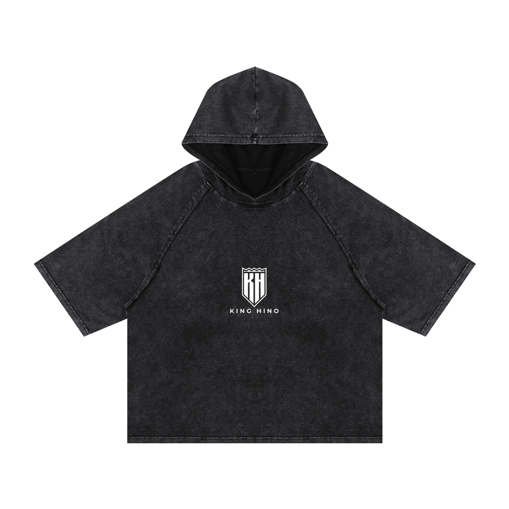Snow Washed Hooded Boxy T-Shirt