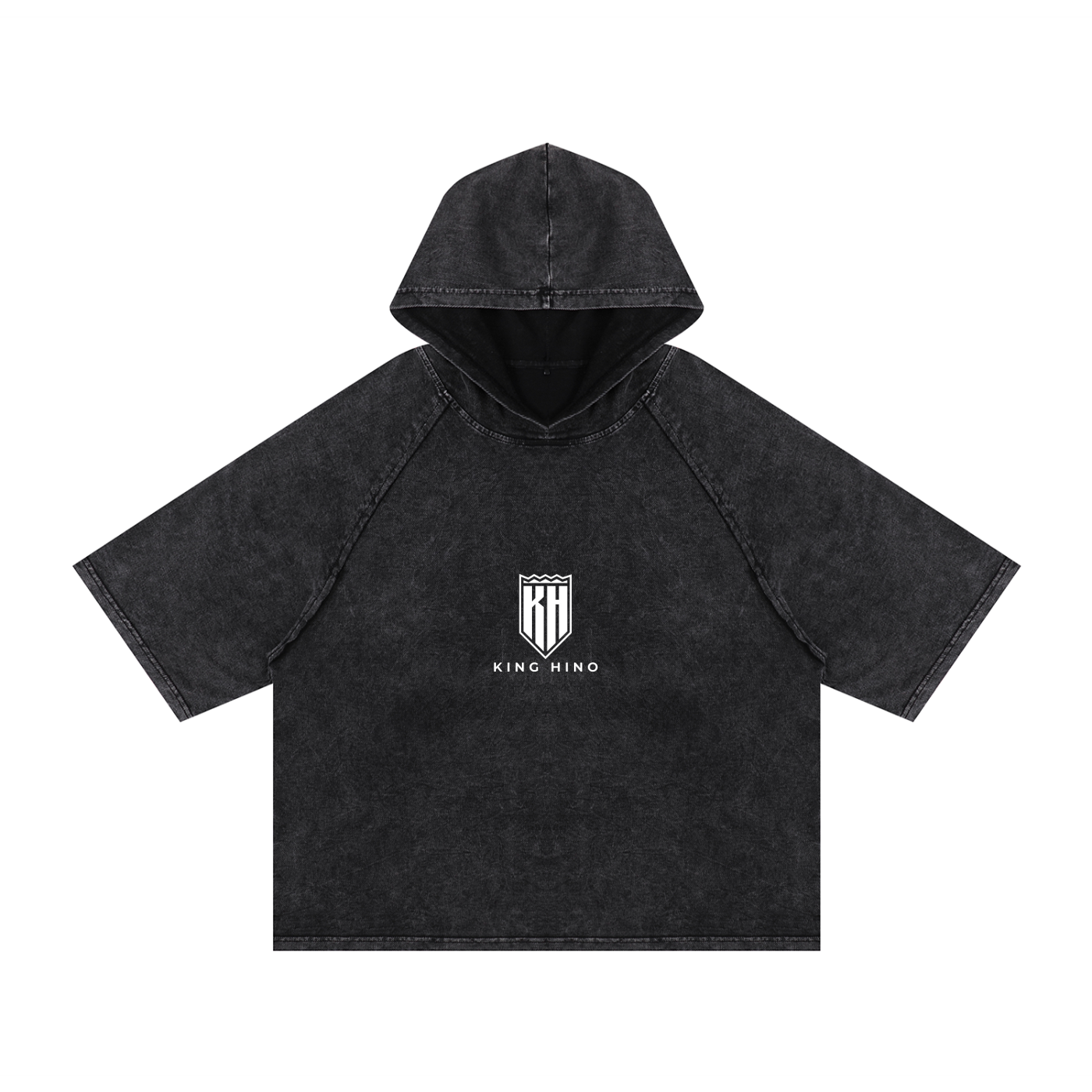 Snow Washed Hooded Boxy T-Shirt