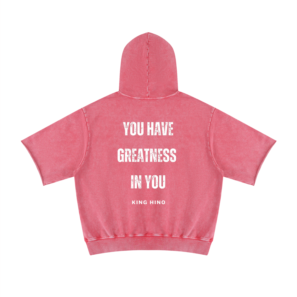Pink Short Sleeve GREATNESS Hoodie